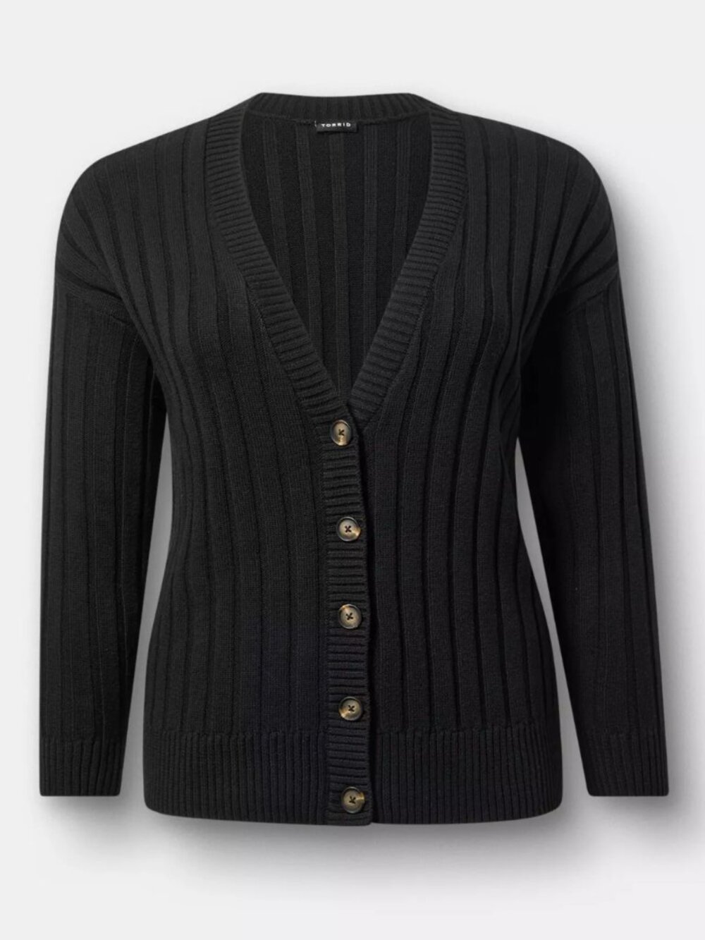 Torrid Black Ribbed Cardigan - NWOT - Picture 3 of 3